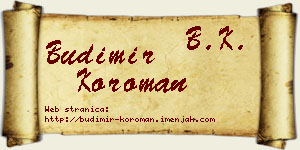 Budimir Koroman vizit kartica